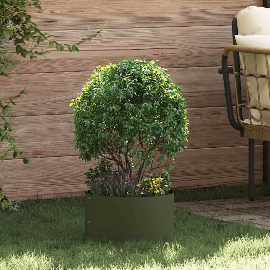 Vidaxxl anneau végétal 5 pcs vert olive 30 x 30 x 20 cm acier laminé à froid