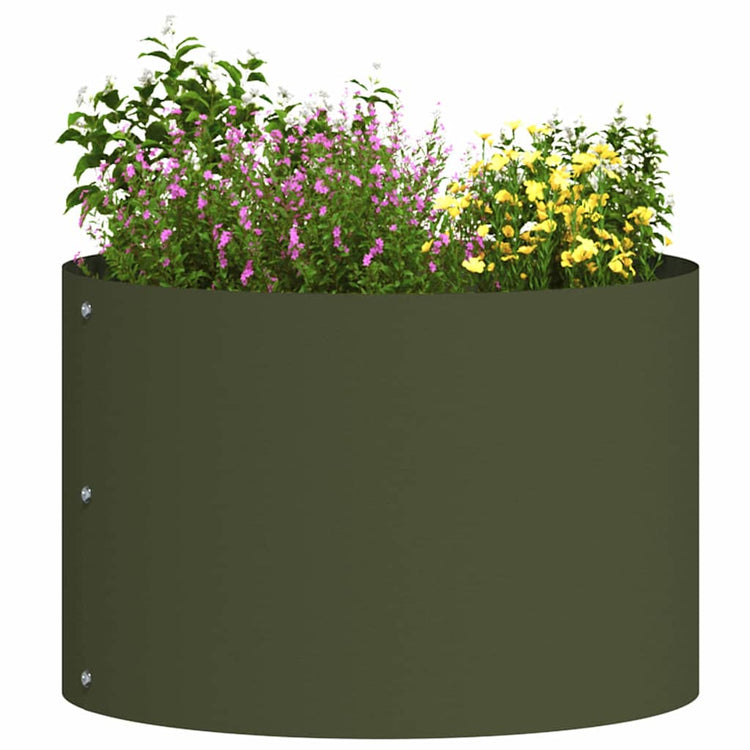 Vidaxxl anneau végétal 5 pcs vert olive 30 x 30 x 20 cm acier laminé à froid