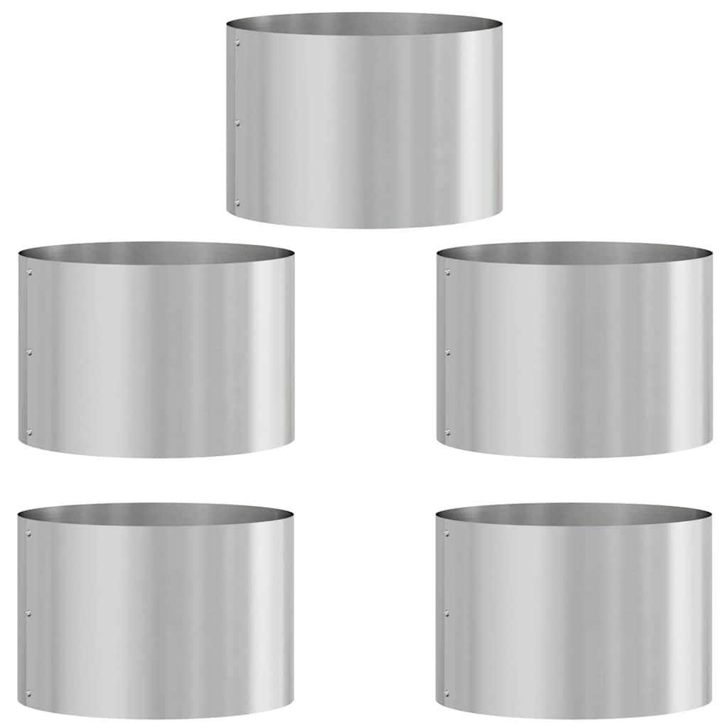 VidaXL anneau végétal 5 pcs argent 30 x 30 x 20 cm acier galvanisé