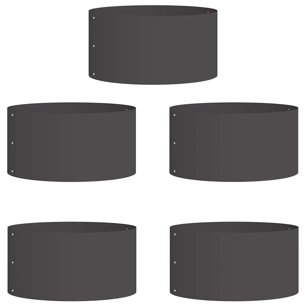 Vidaxxl anneau végétal 5 pcs noir 40 x 40 x 20 cm acier laminé à froid
