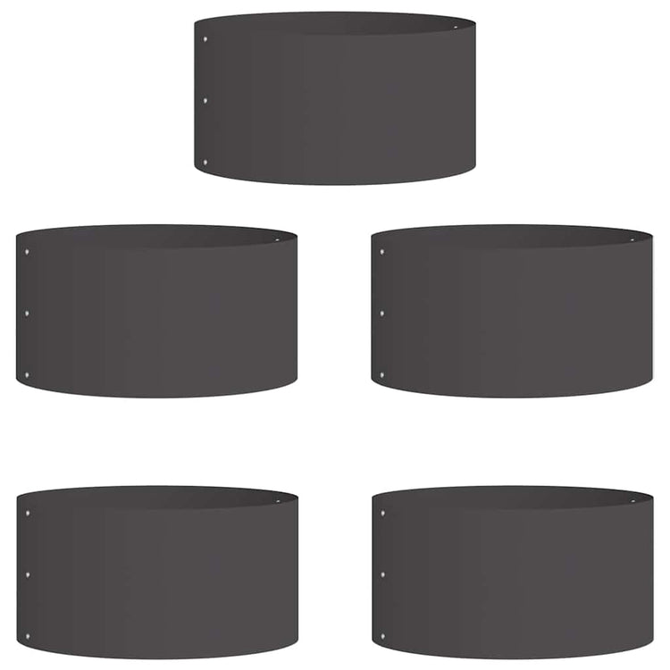 Vidaxxl anneau végétal 5 pcs noir 40 x 40 x 20 cm acier laminé à froid