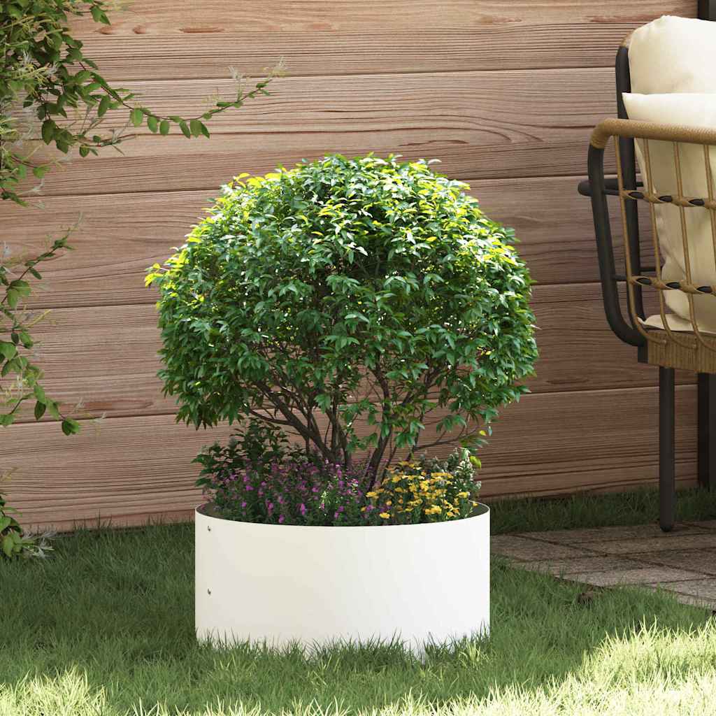 VidaXL anneau pour plantes 5 pcs blanc 40 x 40 x 20 cm acier laminé à froid