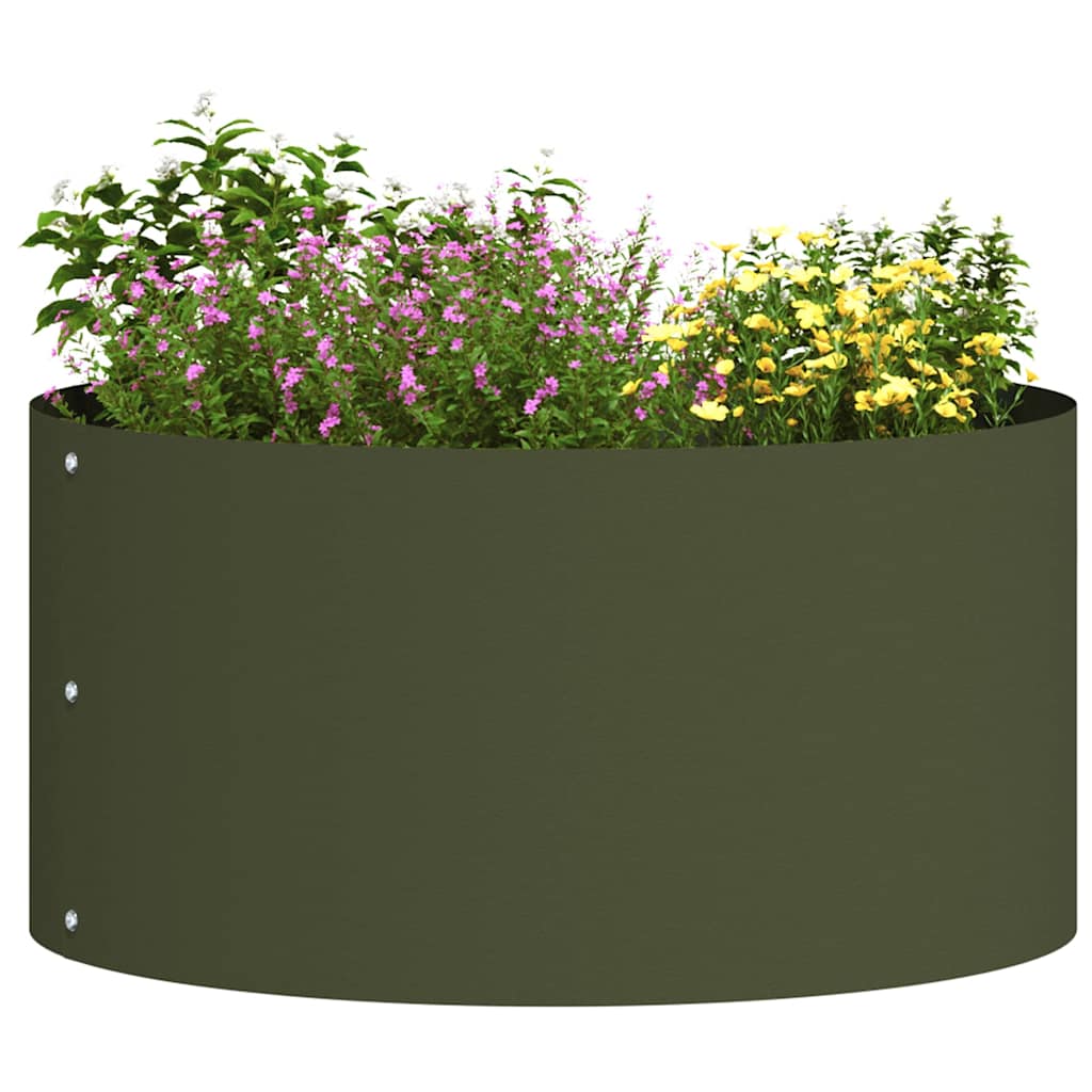 Vidaxxl anneau végétal vert olive 40 x 40 x 20 cm acier laminé à froid