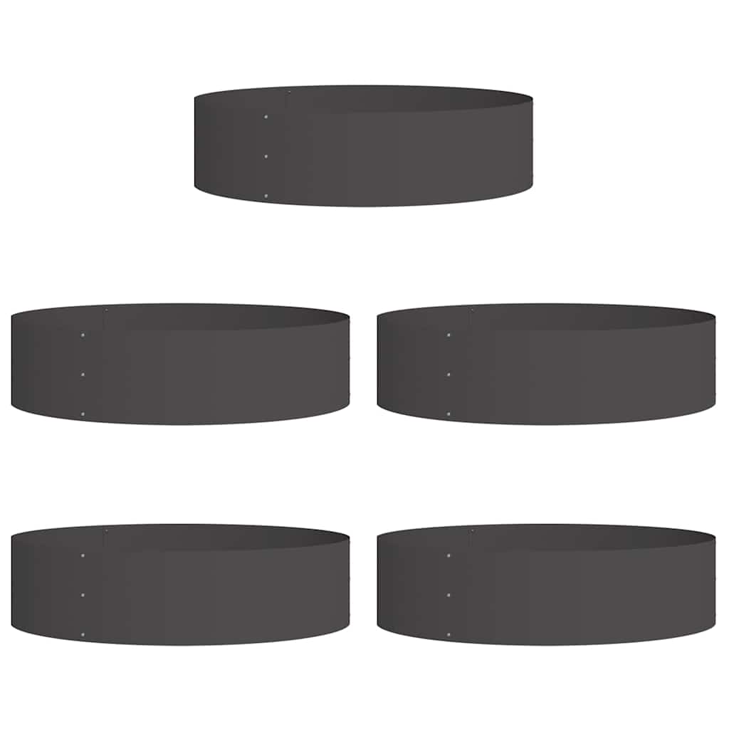 VidaXL anneau pour plantes 5 pcs noir 80 x 80 x 20 cm acier laminé à froid