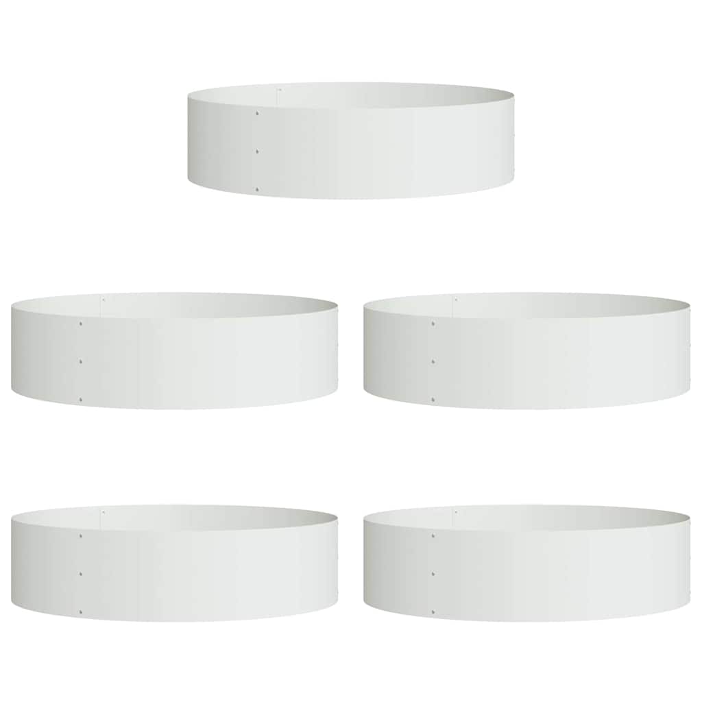 VidaXL anneau pour plantes 5 pcs blanc 80 x 80 x 20 cm acier laminé à froid