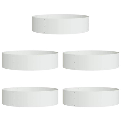 VidaXL anneau pour plantes 5 pcs blanc 80 x 80 x 20 cm acier laminé à froid