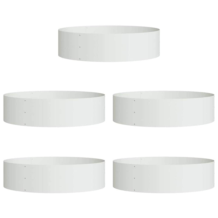 VidaXL anneau pour plantes 5 pcs blanc 80 x 80 x 20 cm acier laminé à froid