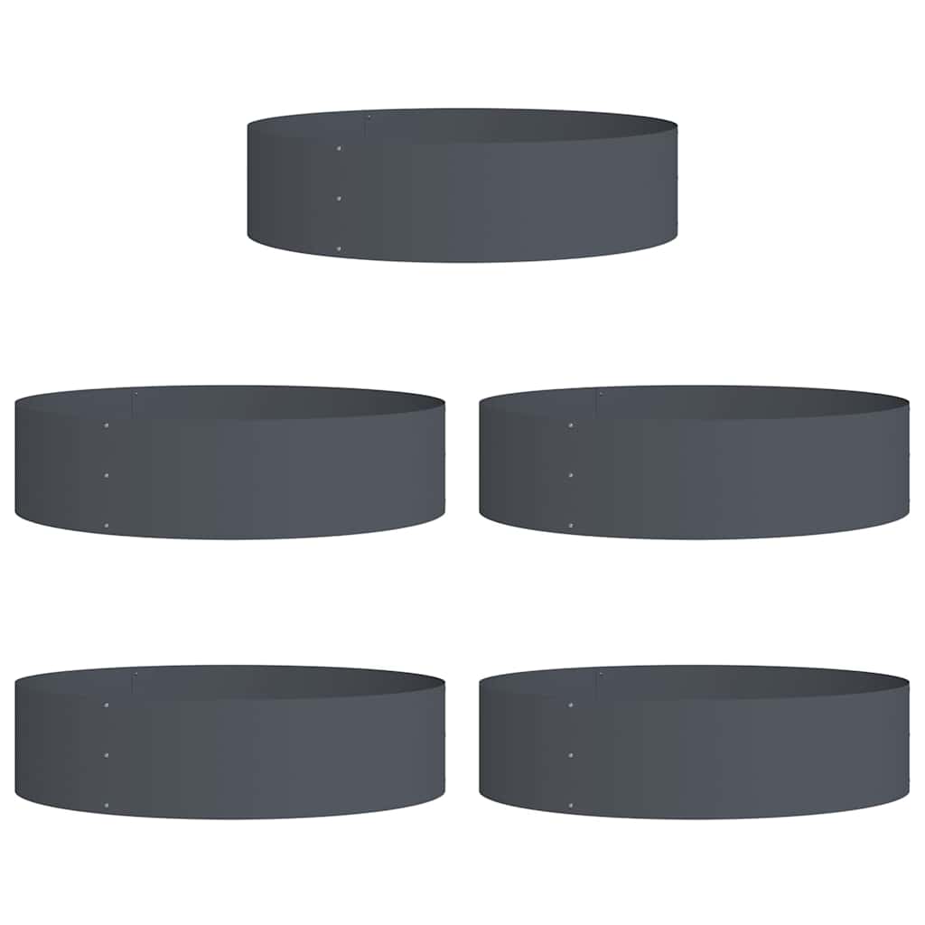 Vidaxl anneau végétal 5 pcs anthracite 80 x 80 x 20 cm acier laminé à froid
