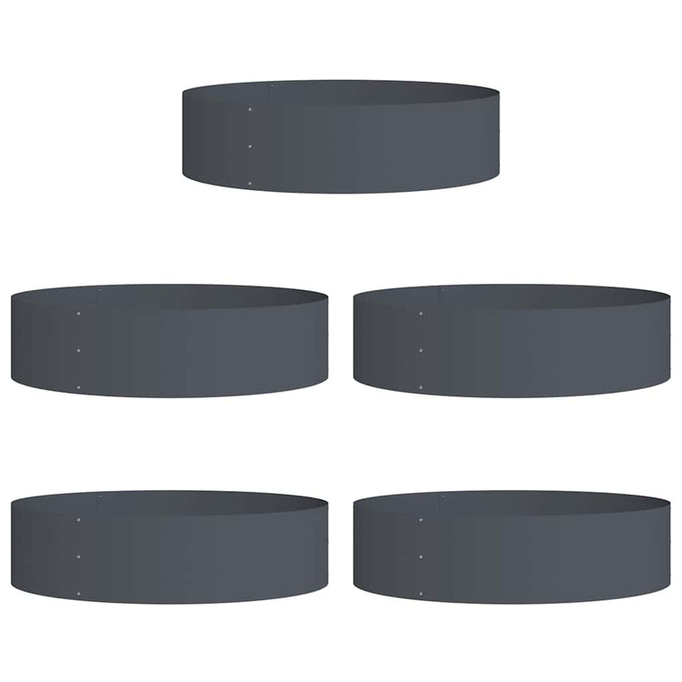 Vidaxl anneau végétal 5 pcs anthracite 80 x 80 x 20 cm acier laminé à froid