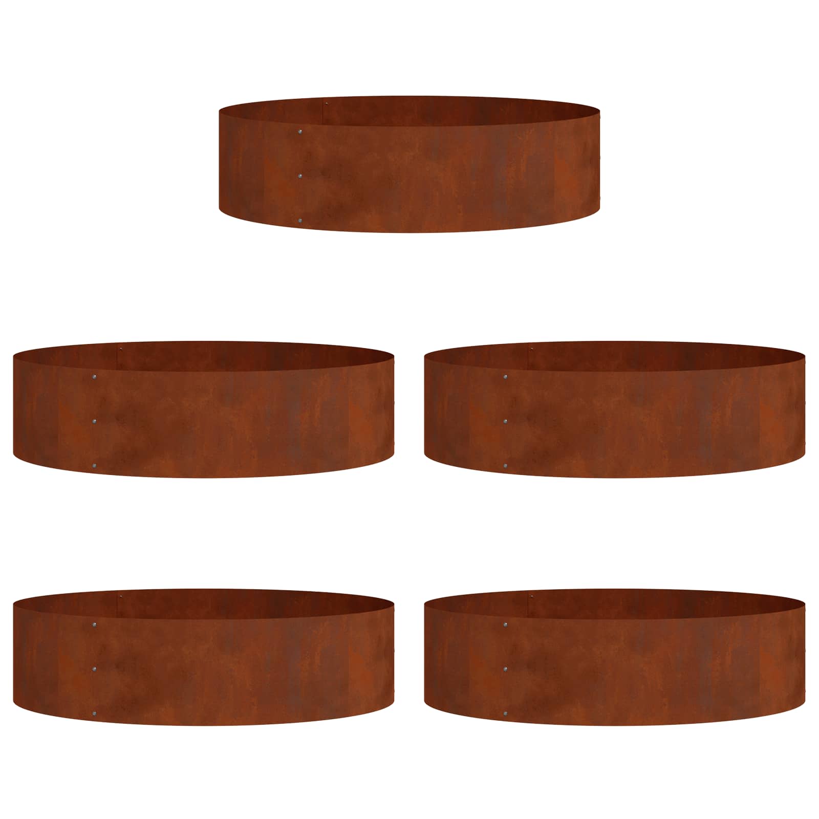 Vidaxl anneau pour plantes 5 pcs marron 80 x 80 x 20 cm acier corten