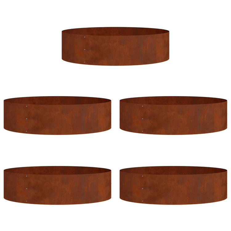 Vidaxl anneau pour plantes 5 pcs marron 80 x 80 x 20 cm acier corten