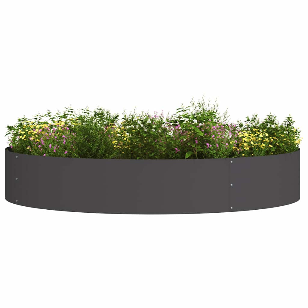 Vidaxxl anneau végétal 5 pcs noir 120 x 120 x 20 cm acier laminé à froid