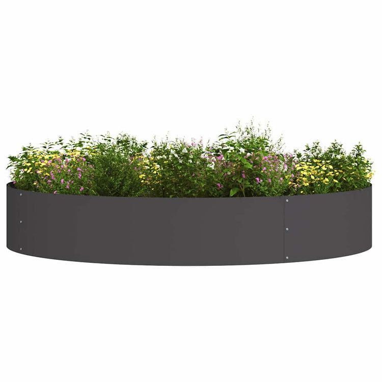 Vidaxxl anneau végétal 5 pcs noir 120 x 120 x 20 cm acier laminé à froid
