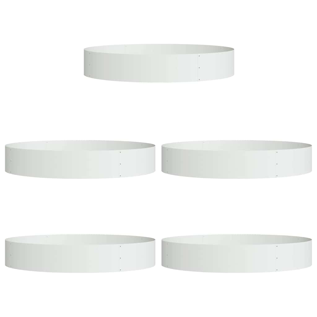 Vidaxxl anneau végétal 5 pcs blanc 120 x 120 x 20 cm acier laminé à froid