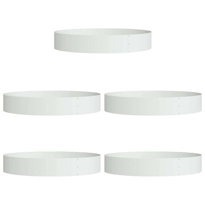 Vidaxxl anneau végétal 5 pcs blanc 120 x 120 x 20 cm acier laminé à froid