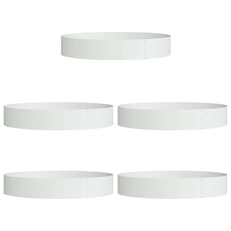 Vidaxxl anneau végétal 5 pcs blanc 120 x 120 x 20 cm acier laminé à froid