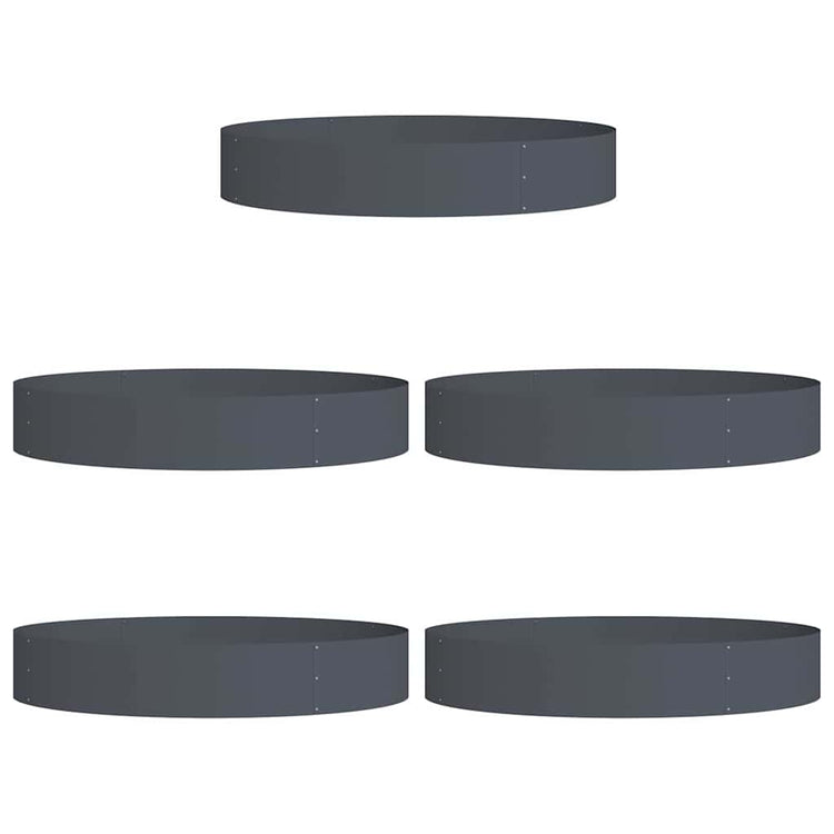 Vidaxxl anneau végétal 5 pcs anthracite 120 x 120 x 20 cm acier laminé à froid