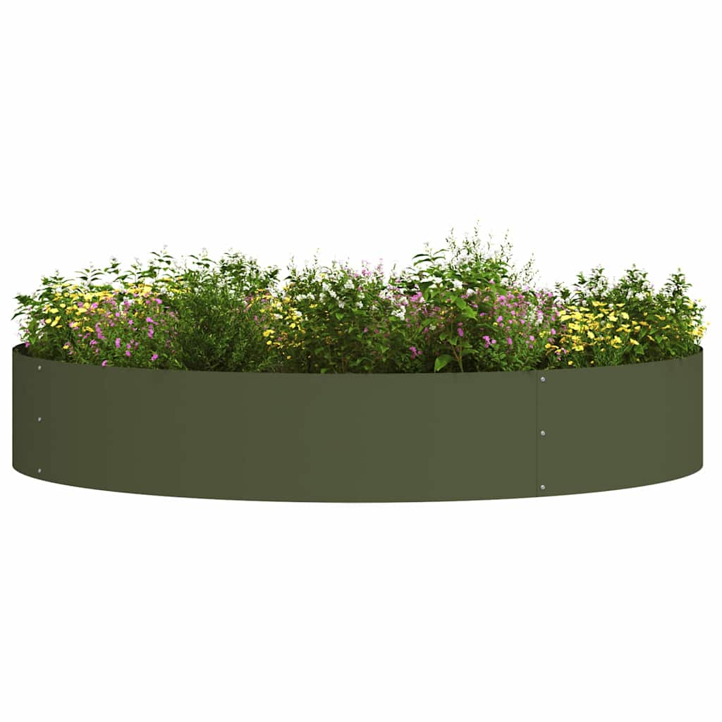 Vidaxx anneau végétal vert olive 120 x 120 x 20 cm acier laminé à froid