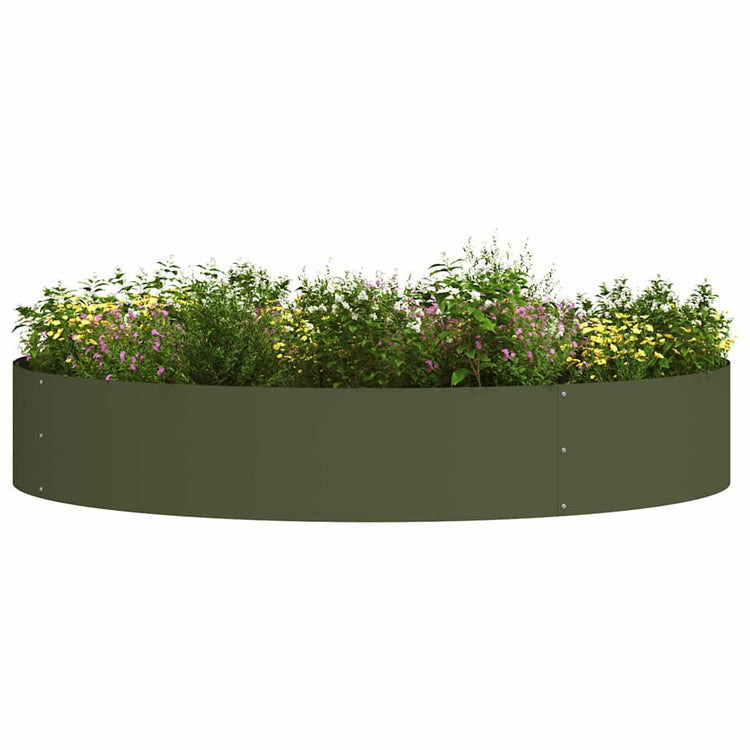 Vidaxx anneau végétal vert olive 120 x 120 x 20 cm acier laminé à froid