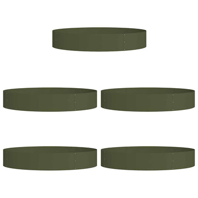 VidaXL anneau de plante 5 pcs vert olive 120 x 120 x 20 cm