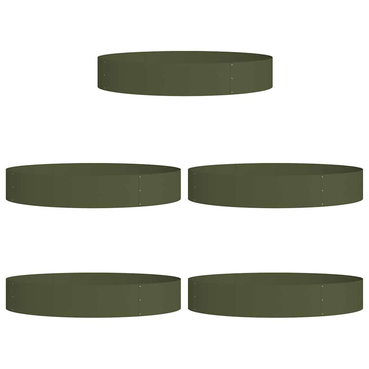 VidaXL anneau de plante 5 pcs vert olive 120 x 120 x 20 cm