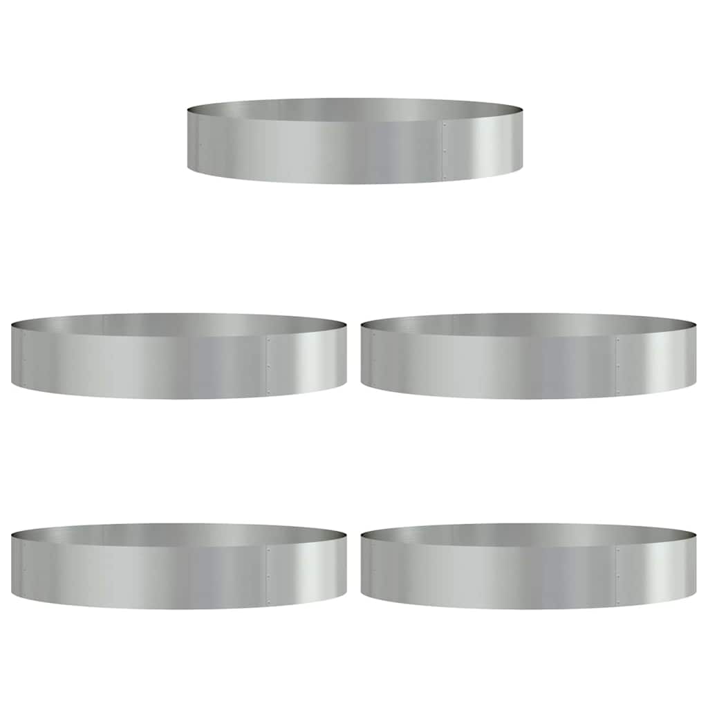 Vidaxxl anneau végétal 5 pcs argent 120 x 120 x 20 cm acier galvanisé