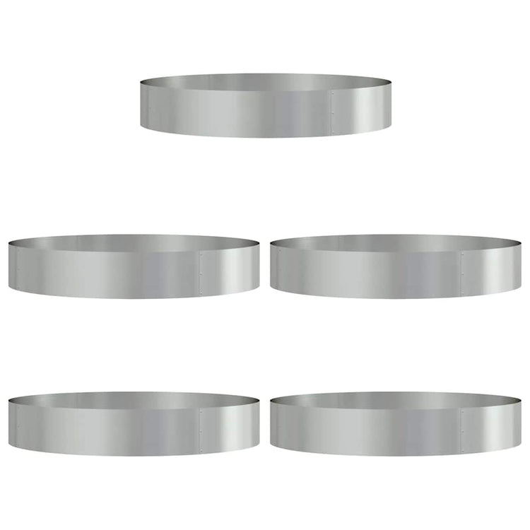 Vidaxxl anneau végétal 5 pcs argent 120 x 120 x 20 cm acier galvanisé