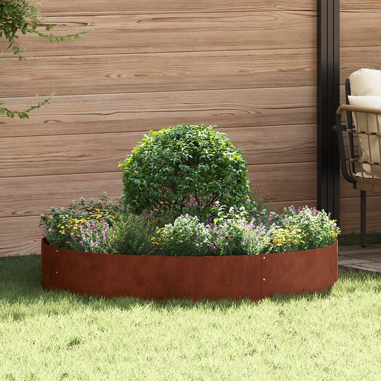 Vidaxl anneau végétal marron 120 x 120 x 20 cm acier corten