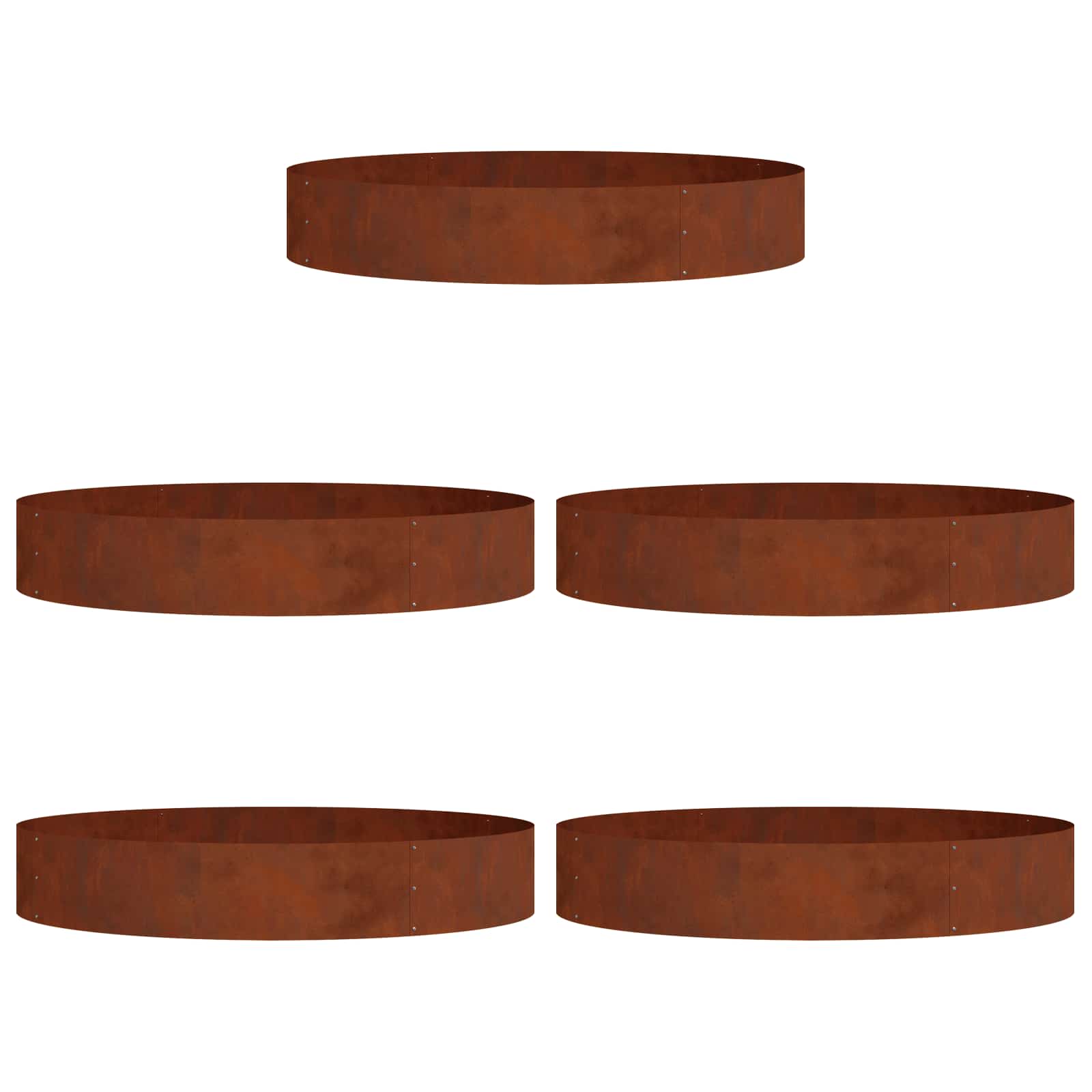 Vidaxl anneau pour plantes 5 pcs marron 120 x 120 x 20 cm acier corten
