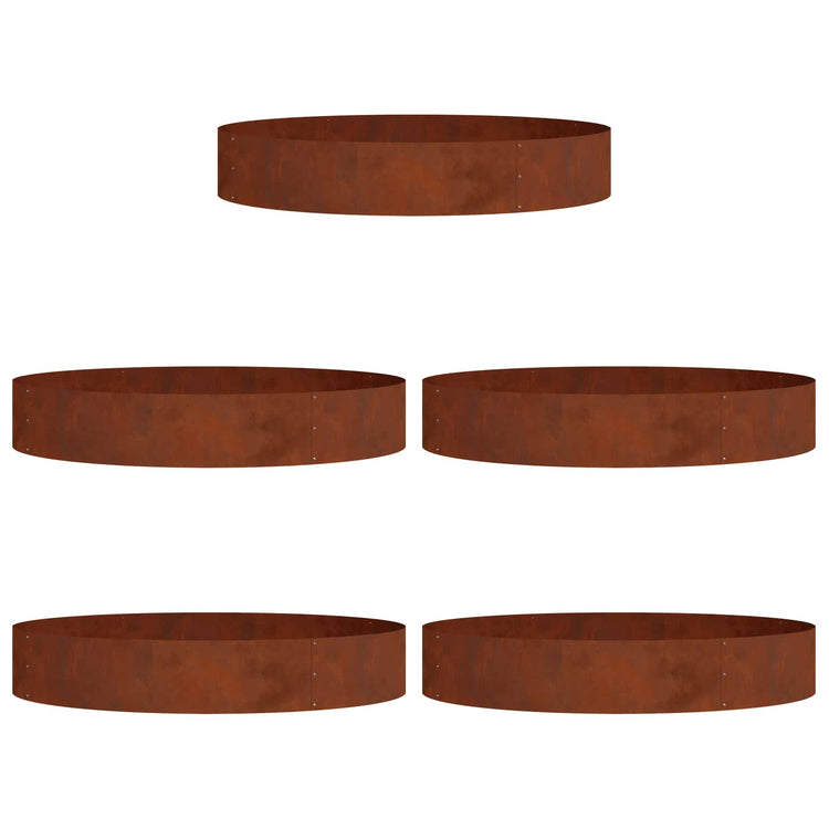 Vidaxl anneau pour plantes 5 pcs marron 120 x 120 x 20 cm acier corten