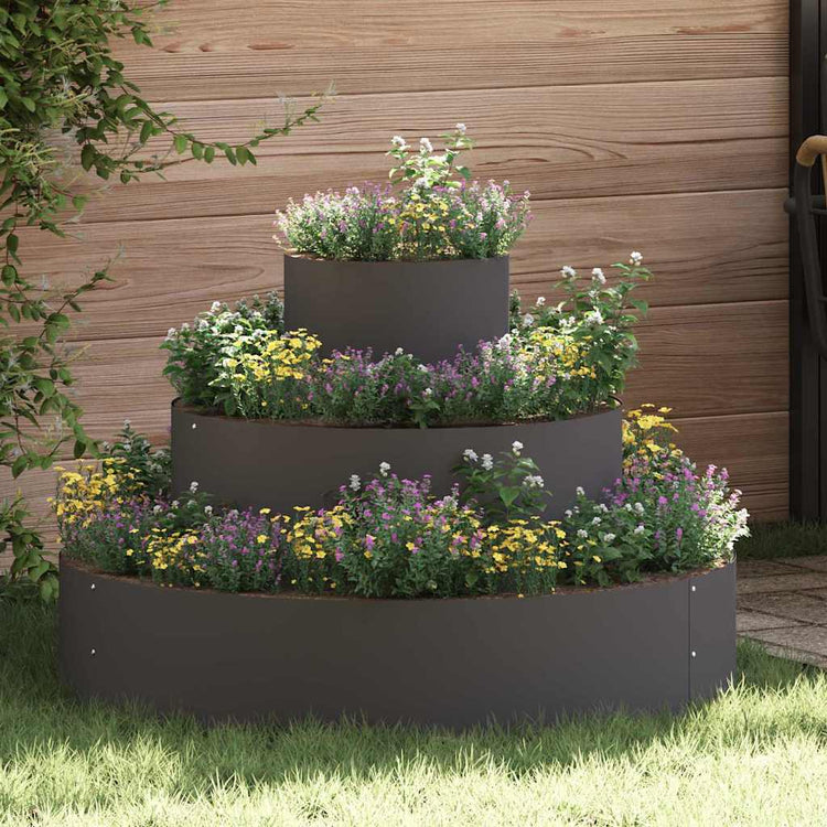 Vidaxl pot de fleur de jardin noir 90 x 90 x 20 cm acier laminé à froid