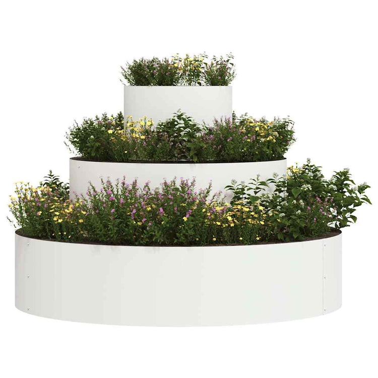 Vidaxl pot de fleur de jardin blanc 90 x 90 x 20 cm acier laminé à froid