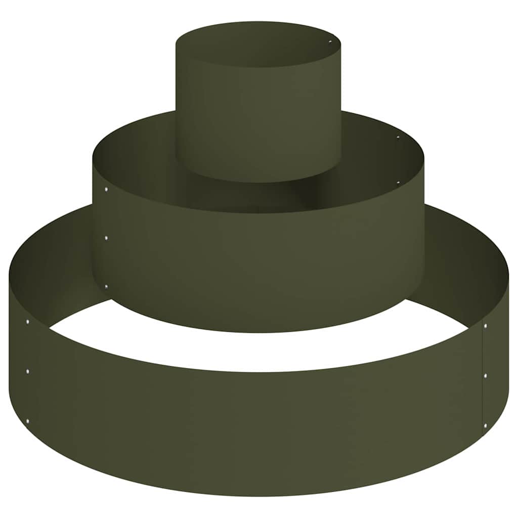 Vidaxxl pot de fleur de jardin vert olive 90 x 90 x 20 cm acier laminé à froid