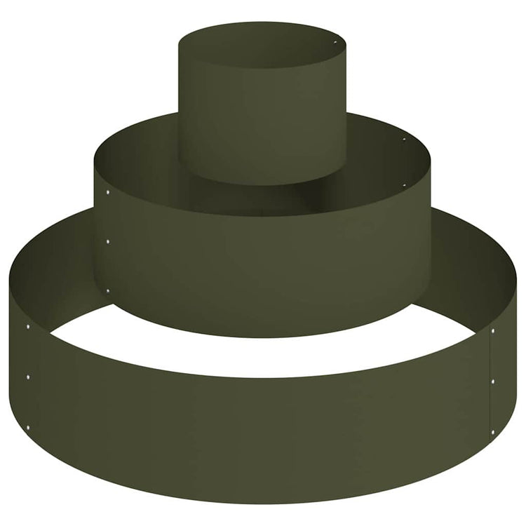 Vidaxxl pot de fleur de jardin vert olive 90 x 90 x 20 cm acier laminé à froid