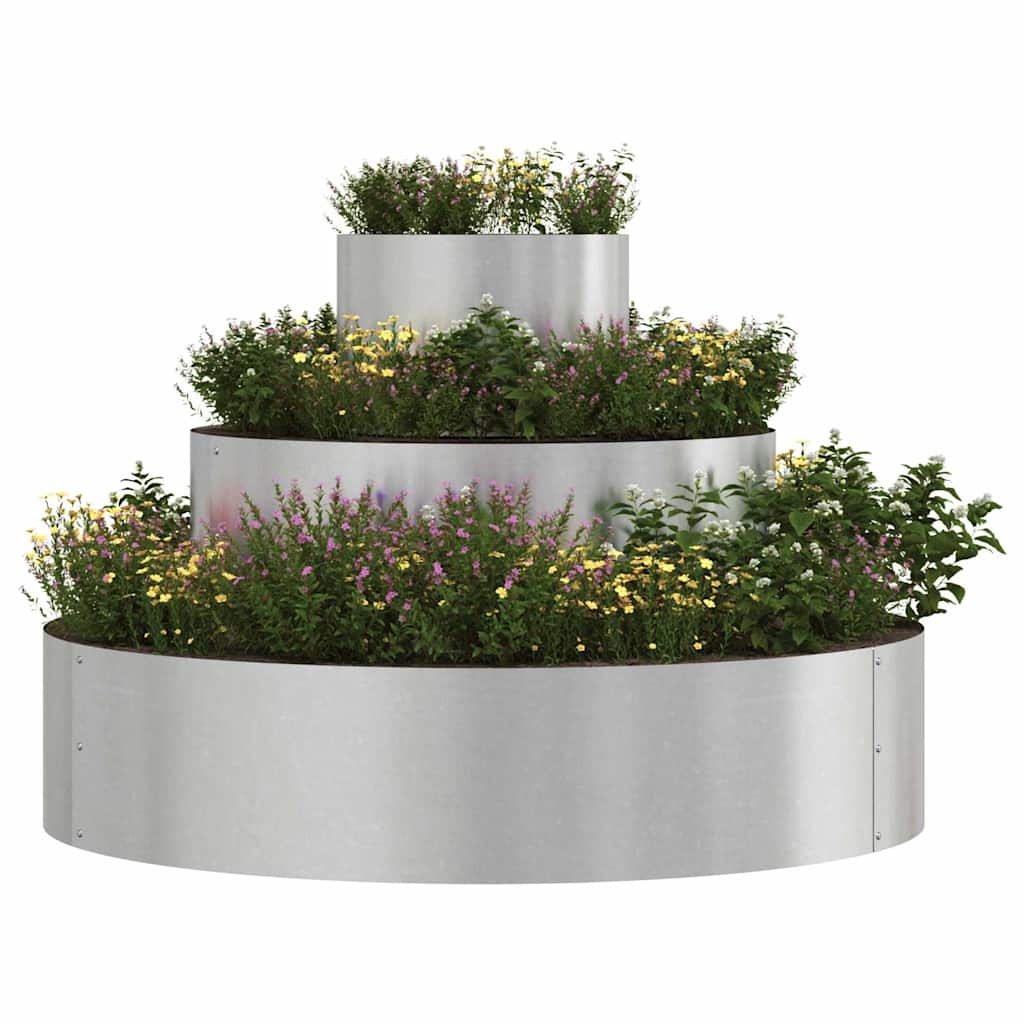 VidaXL pot de fleur de jardin argent 90 x 90 x 20 cm acier inoxydable