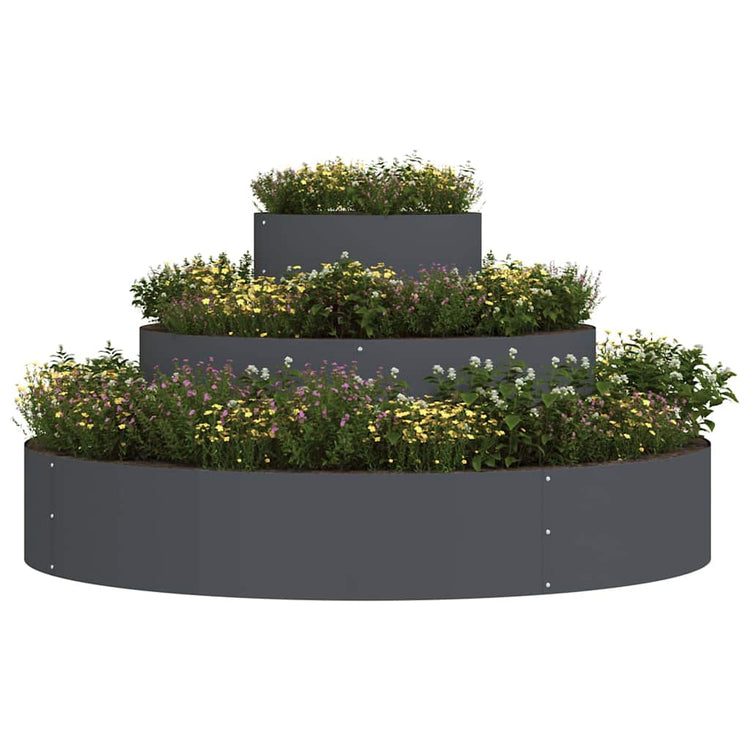 Vidaxxl pot de fleur de jardin anthracite 120 x 120 x 20 cm acier laminé à froid