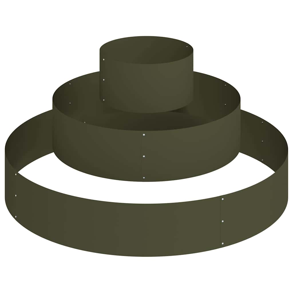 Vidaxxl pot de fleur de jardin vert olive 120 x 120 x 20 cm acier laminé à froid