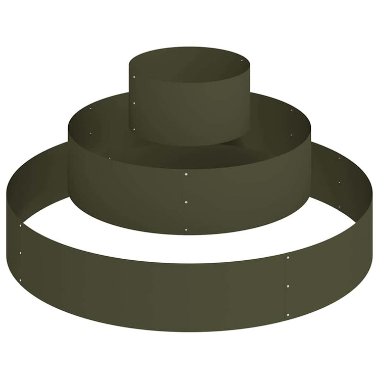Vidaxxl pot de fleur de jardin vert olive 120 x 120 x 20 cm acier laminé à froid