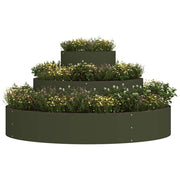 Vidaxxl pot de fleur de jardin vert olive 120 x 120 x 20 cm acier laminé à froid - afbeelding 3