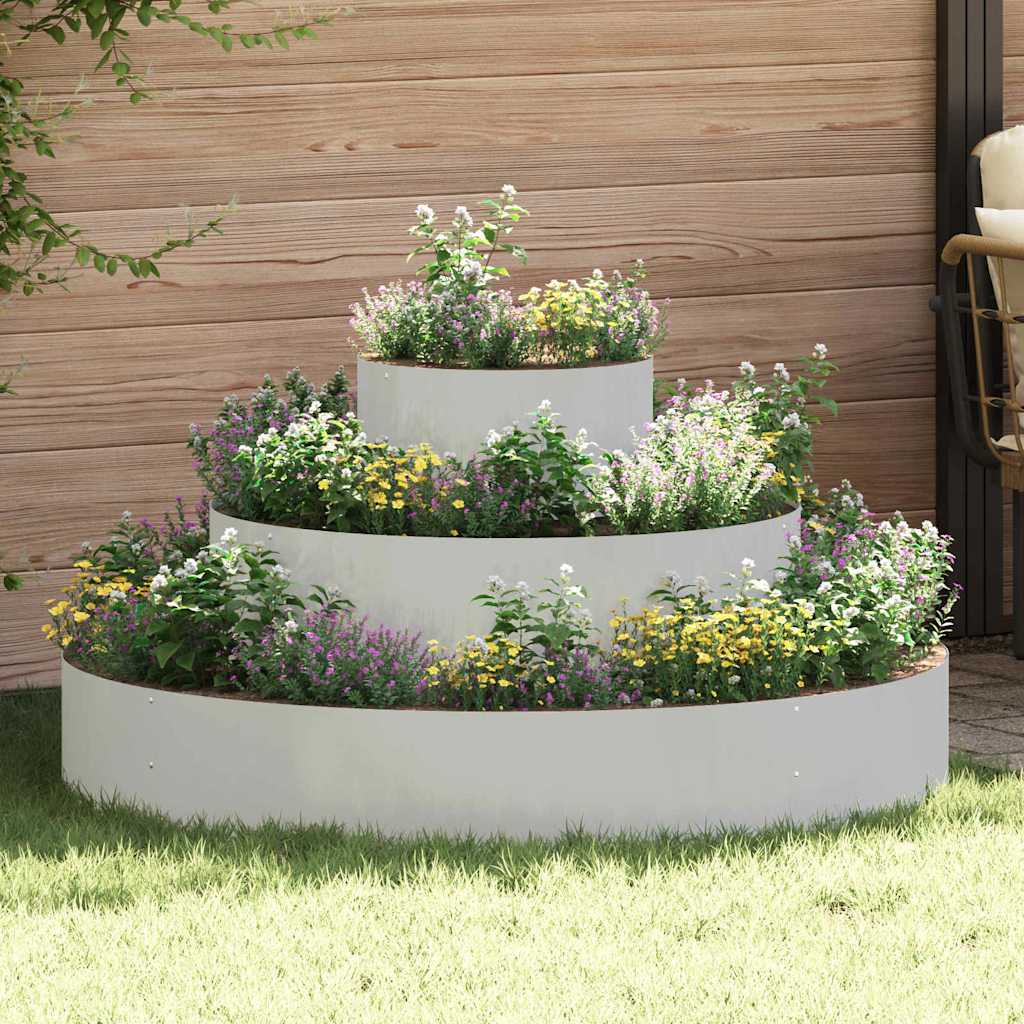 Vidaxx pot de fleur de jardin argent 120 x 120 x 20 cm acier inoxydable