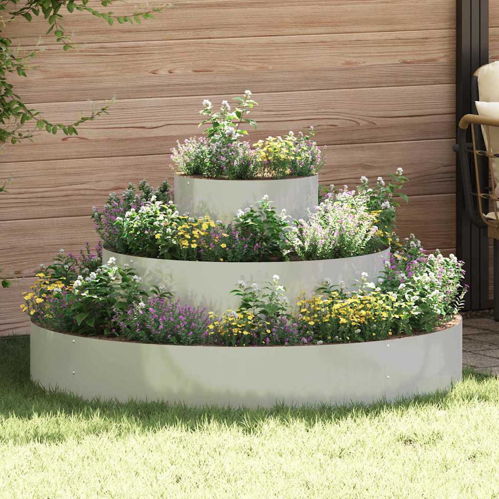 Vidaxl pot de fleur de jardin argent 120 x 120 x 20 cm acier galvanisé