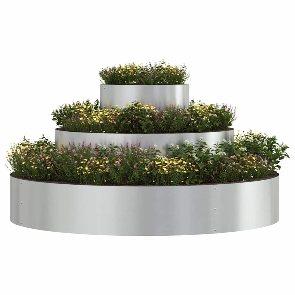 Vidaxl pot de fleur de jardin argent 120 x 120 x 20 cm acier galvanisé