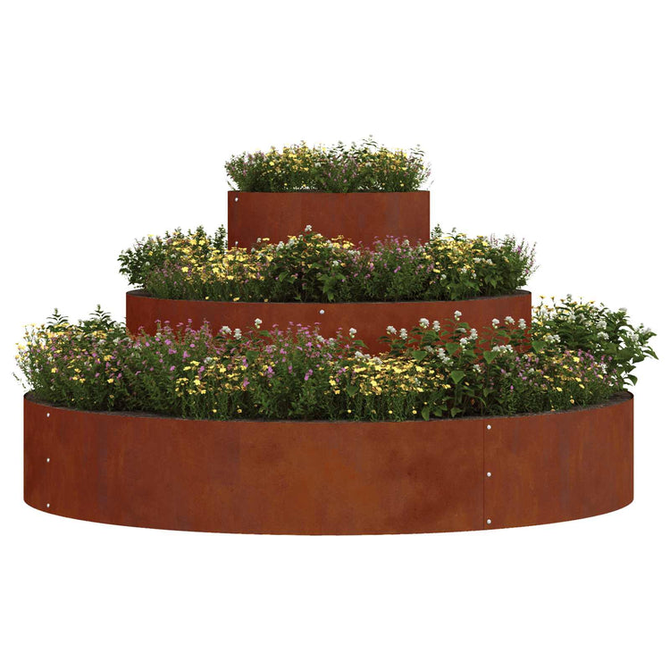Vidaxl pot de fleur de jardin marron 120 x 120 x 20 cm acier corten