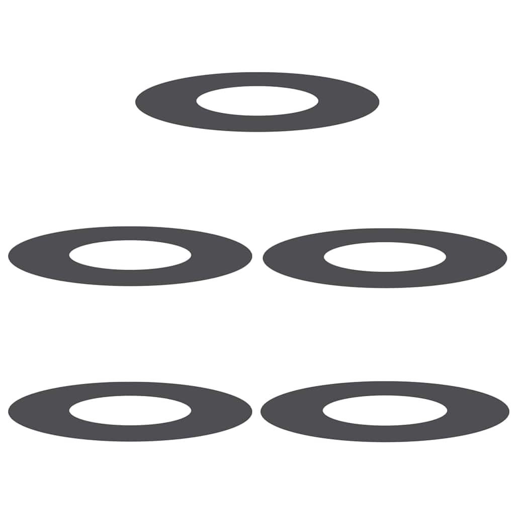 VidaXL adapté aux cernes d'arbre plats 5 pcs noir ø30 60 cm acier