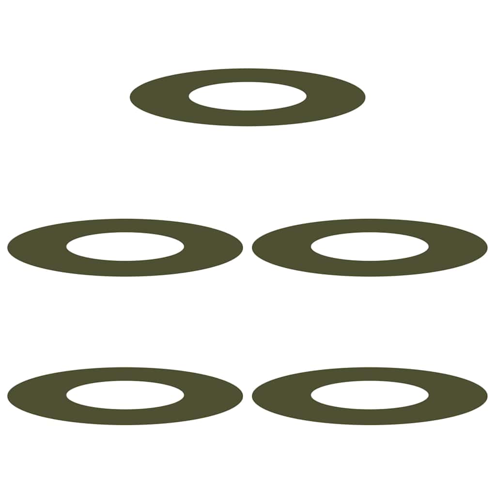 VidaXL adapté aux cernes d'arbre plats 5 pcs vert olive ø30 60 cm