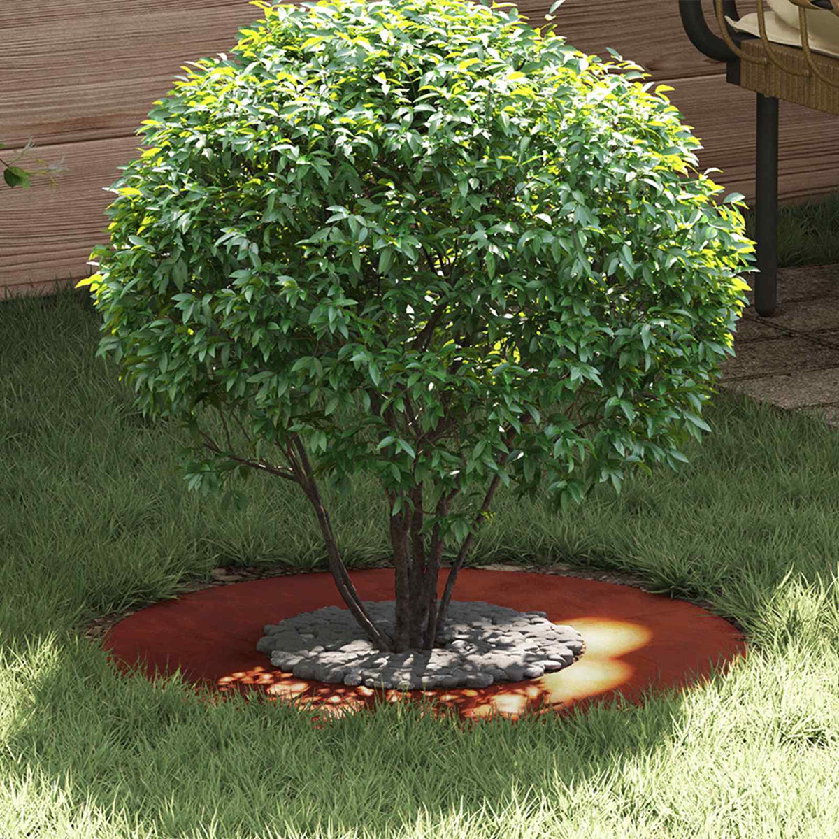 VidaXL adapté pour cerne d'arbre plat marron ø30 60 cm acier corten