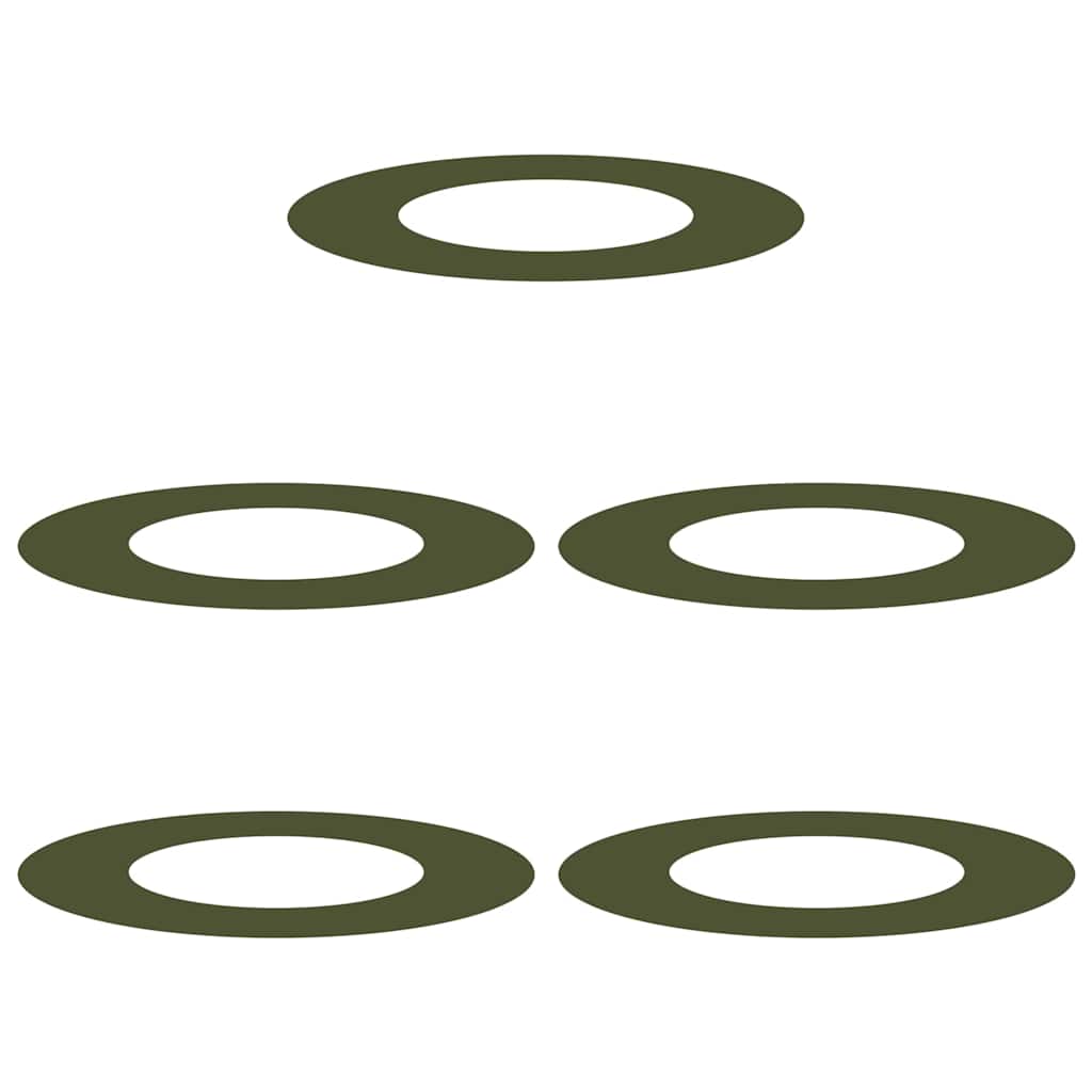 VidaXL adapté aux cernes d'arbre plats 5 pcs vert olive ø40 70 cm
