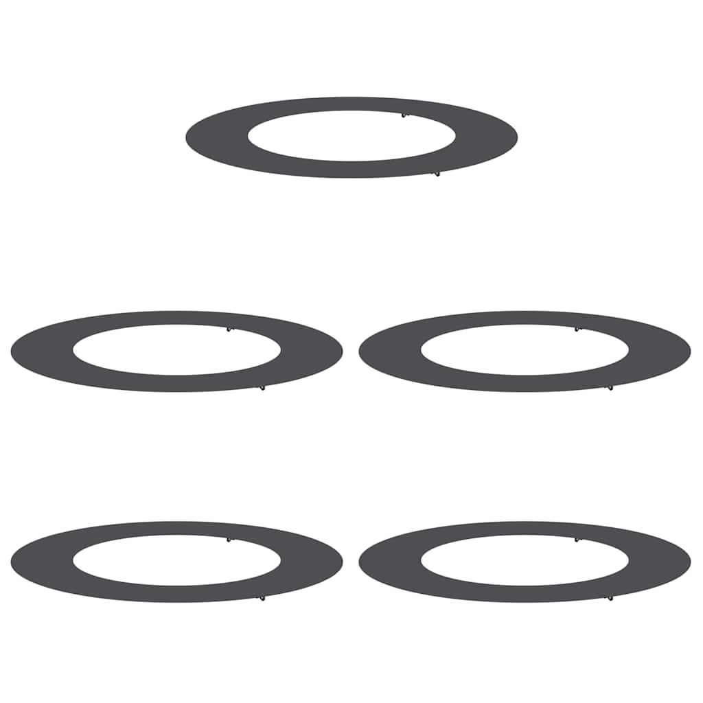 VidaXL adapté aux cernes d'arbre plats 5 pcs noir ø50 80 cm acier