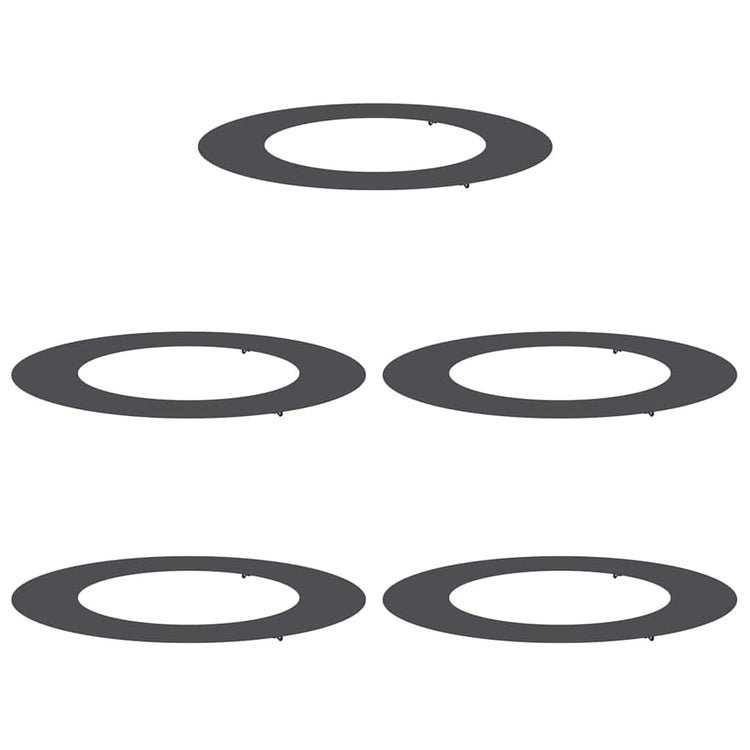VidaXL adapté aux cernes d'arbre plats 5 pcs noir ø50 80 cm acier