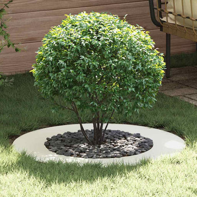 VidaXL adapté aux cernes d'arbre plats 5 pcs blanc ø50 80 cm acier
